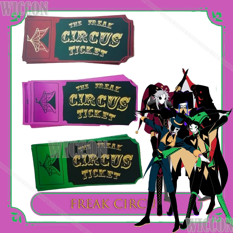 Anime Merchandise In Japanese - Freak circo bilhete cartão vermelho verde